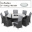 LA 8 Seat Round Ice Bucket Dining Set with Lazy Susan / Grey