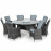LA 8 Seat Round Ice Bucket Dining Set with Lazy Susan / Grey