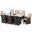 LA 8 Seat Rectangular Ice Bucket Dining Set / Brown
