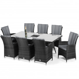 LA 8 Seat Rectangular Ice Bucket Dining Set / Grey