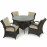 Texas 4 Seat Round Dining Set / Brown