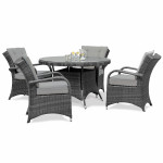 Texas 4 Seat Round Dining Set / Grey Texas 4 Seat Round Dining Set / Grey