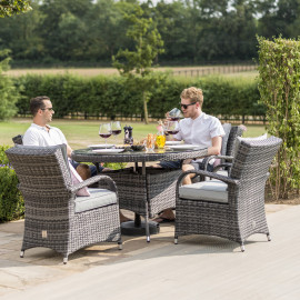 Texas 4 Seat Round Dining Set / Grey Texas 4 Seat Round Dining Set / Grey