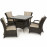 Texas 4 Seat Square Dining Set / Brown