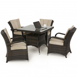Texas 4 Seat Square Dining Set / Brown Texas 4 Seat Square Dining Set / Brown