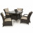 Texas 4 Seat Square Dining Set / Brown