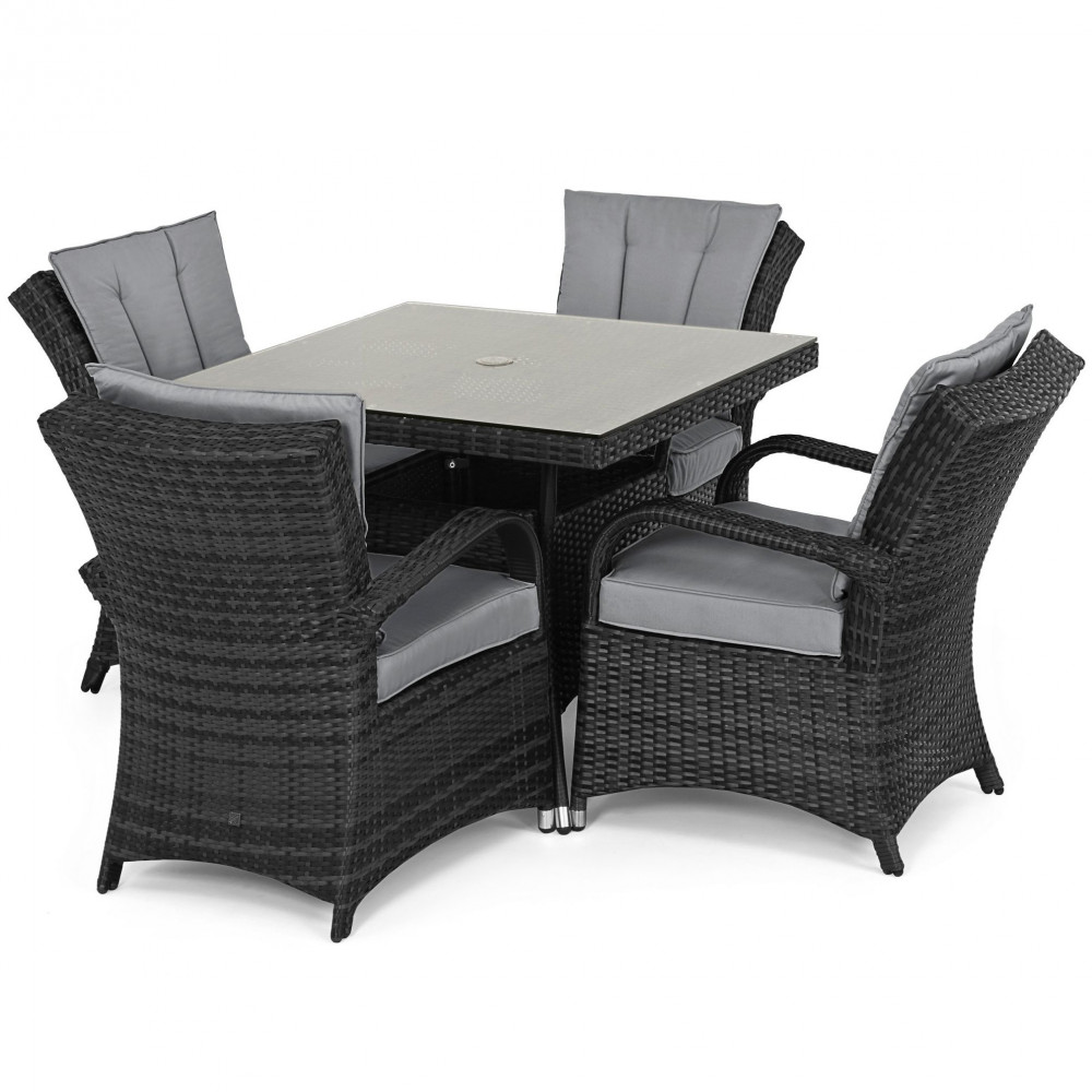 Texas 4 Seat Square Dining Set / Grey Texas 4 Seat Square Dining Set / Grey