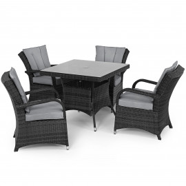 Texas 4 Seat Square Dining Set / Grey Texas 4 Seat Square Dining Set / Grey