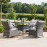 Texas 4 Seat Square Dining Set / Grey