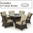 Texas 6 Seat Round Ice Bucket Dining Set with Lazy Susan / Brown