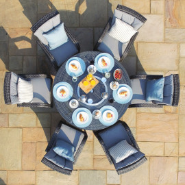 Texas 6 Seat Round Ice Bucket Dining Set with Lazy Susan / Grey Texas 6 Seat Round Ice Bucket Dining Set with Lazy Susan / Grey