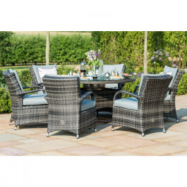 Texas 6 Seat Round Ice Bucket Dining Set with Lazy Susan / Grey Texas 6 Seat Round Ice Bucket Dining Set with Lazy Susan / Grey