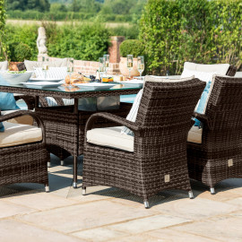 Texas 6 Seat Rectangle Ice Bucket Dining Set / Brown Texas 6 Seat Rectangle Ice Bucket Dining Set / Brown