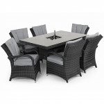 Texas 6 Seat Rectangle Ice Bucket Dining Set / Grey Texas 6 Seat Rectangle Ice Bucket Dining Set / Grey
