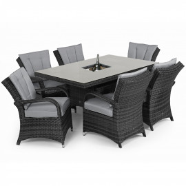 Texas 6 Seat Rectangle Ice Bucket Dining Set / Grey