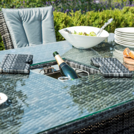 Texas 6 Seat Rectangle Ice Bucket Dining Set / Grey Texas 6 Seat Rectangle Ice Bucket Dining Set / Grey