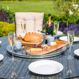 Texas 8 Seat Round Ice Bucket Dining Set with Lazy Susan / Brown Texas 8 Seat Round Ice Bucket Dining Set with Lazy Susan / Brown
