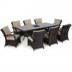 Texas 8 Seat Rectangle Ice Bucket Dining Set / Brown Texas 8 Seat Rectangle Ice Bucket Dining Set / Brown