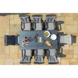 Texas 8 Seat Rectangle Ice Bucket Dining Set / Grey Texas 8 Seat Rectangle Ice Bucket Dining Set / Grey