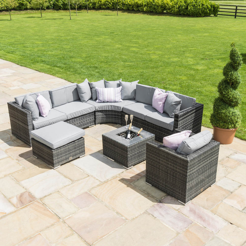 Barcelona Corner Group with Ice Bucket with Chair / Grey