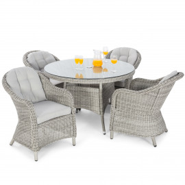 Oxford 4 Seat Round Dining Set with Heritage Chairs