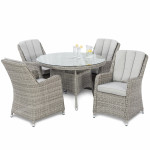 Oxford 4 Seat Round Dining Set with Venice Chairs Oxford 4 Seat Round Dining Set with Venice Chairs