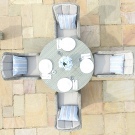 Oxford 4 Seat Round Dining Set with Venice Chairs Oxford 4 Seat Round Dining Set with Venice Chairs