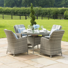 Oxford 4 Seat Round Dining Set with Venice Chairs Oxford 4 Seat Round Dining Set with Venice Chairs