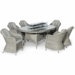 Oxford 6 Seat Oval Fire Pit Dining Set with Heritage Chairs Oxford 6 Seat Oval Fire Pit Dining Set with Heritage Chairs