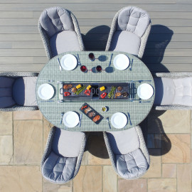 Oxford 6 Seat Oval Fire Pit Dining Set with Heritage Chairs Oxford 6 Seat Oval Fire Pit Dining Set with Heritage Chairs