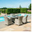 Oxford 6 Seat Oval Fire Pit Dining Set with Venice Chairs
