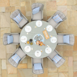 Oxford 8 Seat Round Ice Bucket Dining Set with Venice Chairs Lazy Susan