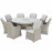 Oxford 8 Seat Round Ice Bucket Dining Set with Venice Chairs Lazy Susan