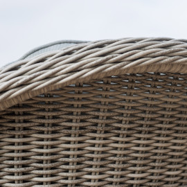 Oxford 8 Seat Round Fire Pit Dining Set with Heritage Chairs and Lazy Susan