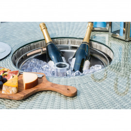 Oxford 8 Seat Oval Ice Bucket Dining Set with Heritage Chairs Lazy Susan Oxford 8 Seat Oval Ice Bucket Dining Set with Heritage Chairs Lazy Susan