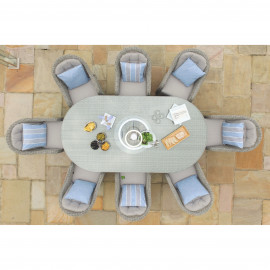 Oxford 8 Seat Oval Ice Bucket Dining Set with Heritage Chairs Lazy Susan Oxford 8 Seat Oval Ice Bucket Dining Set with Heritage Chairs Lazy Susan
