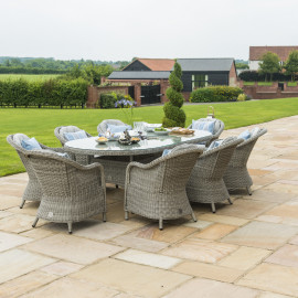 Oxford 8 Seat Oval Ice Bucket Dining Set with Heritage Chairs Lazy Susan Oxford 8 Seat Oval Ice Bucket Dining Set with Heritage Chairs Lazy Susan