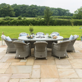 Oxford 8 Seat Oval Ice Bucket Dining Set with Heritage Chairs Lazy Susan Oxford 8 Seat Oval Ice Bucket Dining Set with Heritage Chairs Lazy Susan