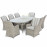 Oxford 8 Seat Oval Ice Bucket Dining Set with Venice Chairs Lazy Susan