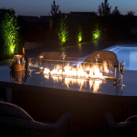 Oxford 8 Seat Oval Fire Pit Dining Set with Heritage Chairs