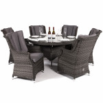 Victoria 6 Seat Round Dining Set with Square Chairs Victoria 6 Seat Round Dining Set with Square Chairs