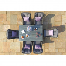 Victoria 6 Seat Rectangle Dining Set with Square Chairs Victoria 6 Seat Rectangle Dining Set with Square Chairs