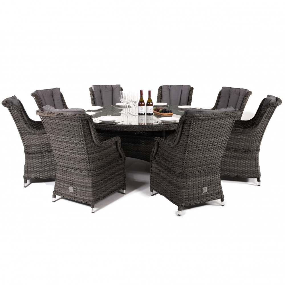 Victoria 8 Seat Round Dining Set with Square Chairs Victoria 8 Seat Round Dining Set with Square Chairs