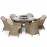 Winchester 6 Seat Round Fire Pit Dining Set with Heritage Chairs and Lazy Susan