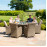 Winchester 6 Seat Round Fire Pit Dining Set with Venice Chairs and Lazy Susan