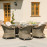 Winchester 6 Seat Oval Fire Pit Dining Set with Heritage Chairs