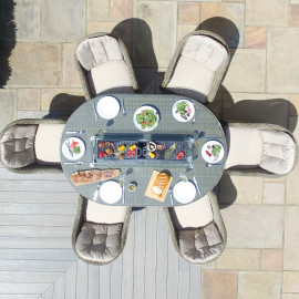 Winchester 6 Seat Oval Fire Pit Dining Set with Heritage Chairs Winchester 6 Seat Oval Fire Pit Dining Set with Heritage Chairs