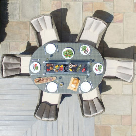 Winchester 6 Seat Oval Fire Pit Dining Set with Venice Chairs Winchester 6 Seat Oval Fire Pit Dining Set with Venice Chairs