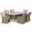 Winchester 6 Seat Oval Fire Pit Dining Set with Venice Chairs