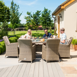 Winchester 6 Seat Oval Fire Pit Dining Set with Venice Chairs Winchester 6 Seat Oval Fire Pit Dining Set with Venice Chairs